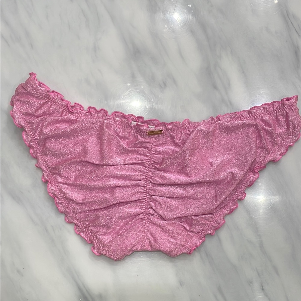 NWOT Victoria Pink Ruffled Bikini - Picture 9 of 11